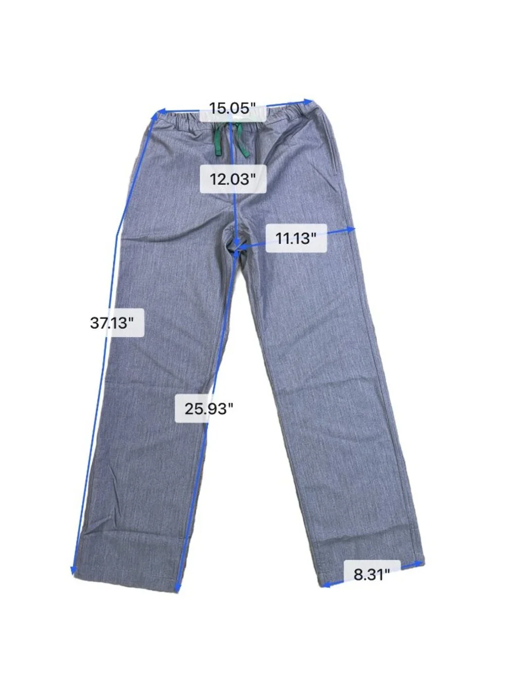 Figs Mens Gray Elastic Waist Drawstring Scrub Pants Technical Size M